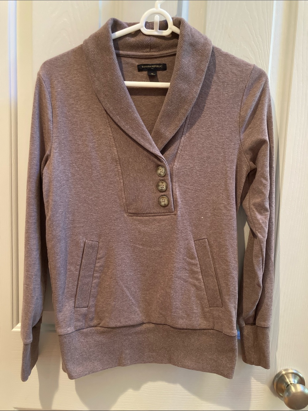 Banana Republic Women’s Shawl-Collar Pullover Sweater in Mauve